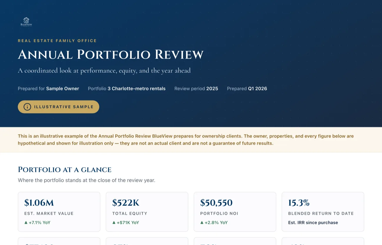 Sample BlueView annual portfolio review summary
